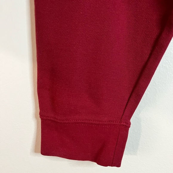L.L. Bean Burgundy Long-Sleeve Polo Shirt Men’s Large 100% Cotton Classic Fit - Picture 9 of 16